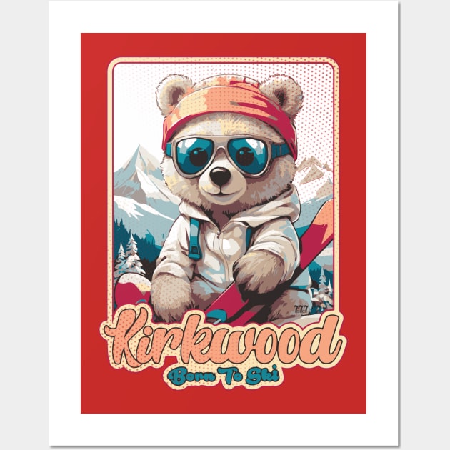 Cute Bear Kirkwood Mountain Ski Wall Art by Surrealcoin777